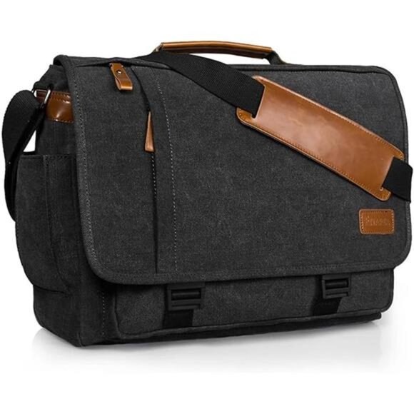 Amazon.com: Manificent Laptop Messenger bag for Mens 15.6  Mens Laptop Messenger Bag 15.6 Inch Water Resistant Canvas Work Shoulder Briefca